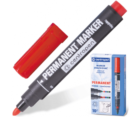 Маркер перм.красный Centropen 2,5 мм 8566